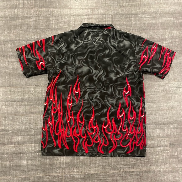Y2K Flame Short Sleeve Button Up Shirt - Picture 3 of 5